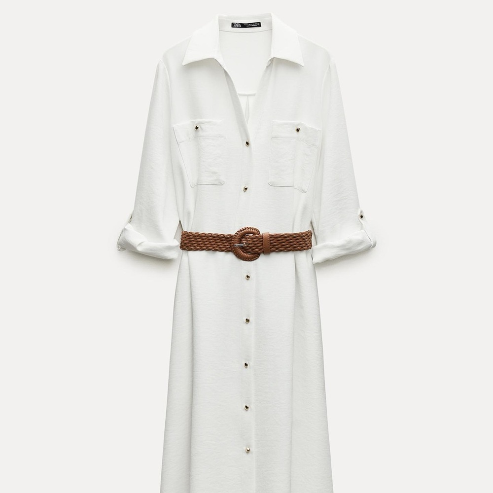 Zara Brown Leather Belt dress